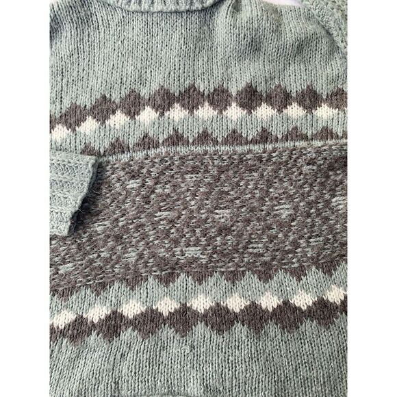 Vtg Knox Rose Cropped Mock Turtleneck Chunky Knit Sweater Sz L Soft Pullover - Picture 3 of 9